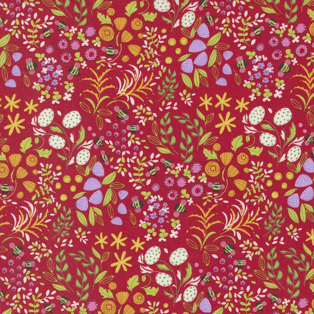 Floral Scatter on Red 48735-19