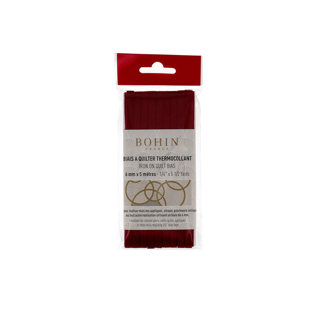 Bohin Dark Red Fusible 1/4" Bias Tape