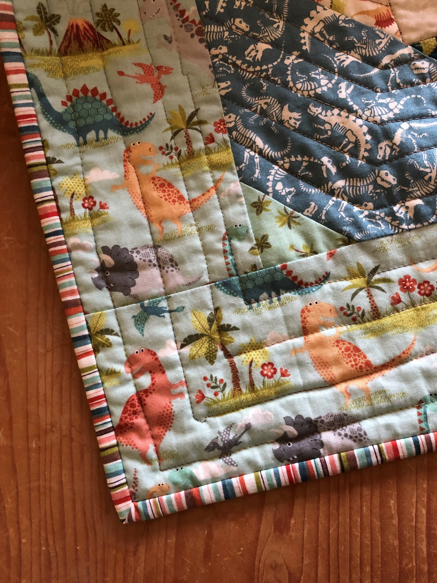 Dino Trail Patchwork Quilt