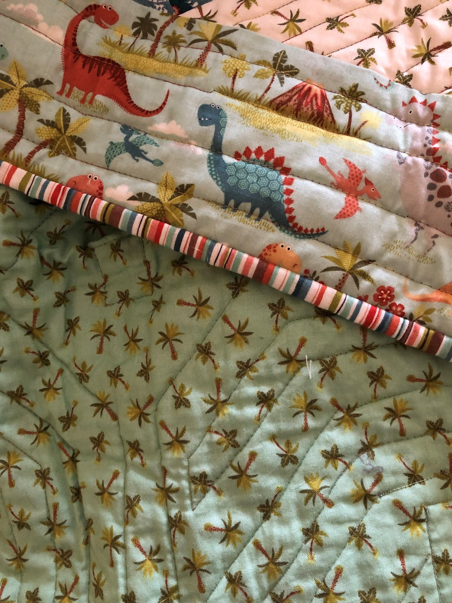 Dino Trail Patchwork Quilt