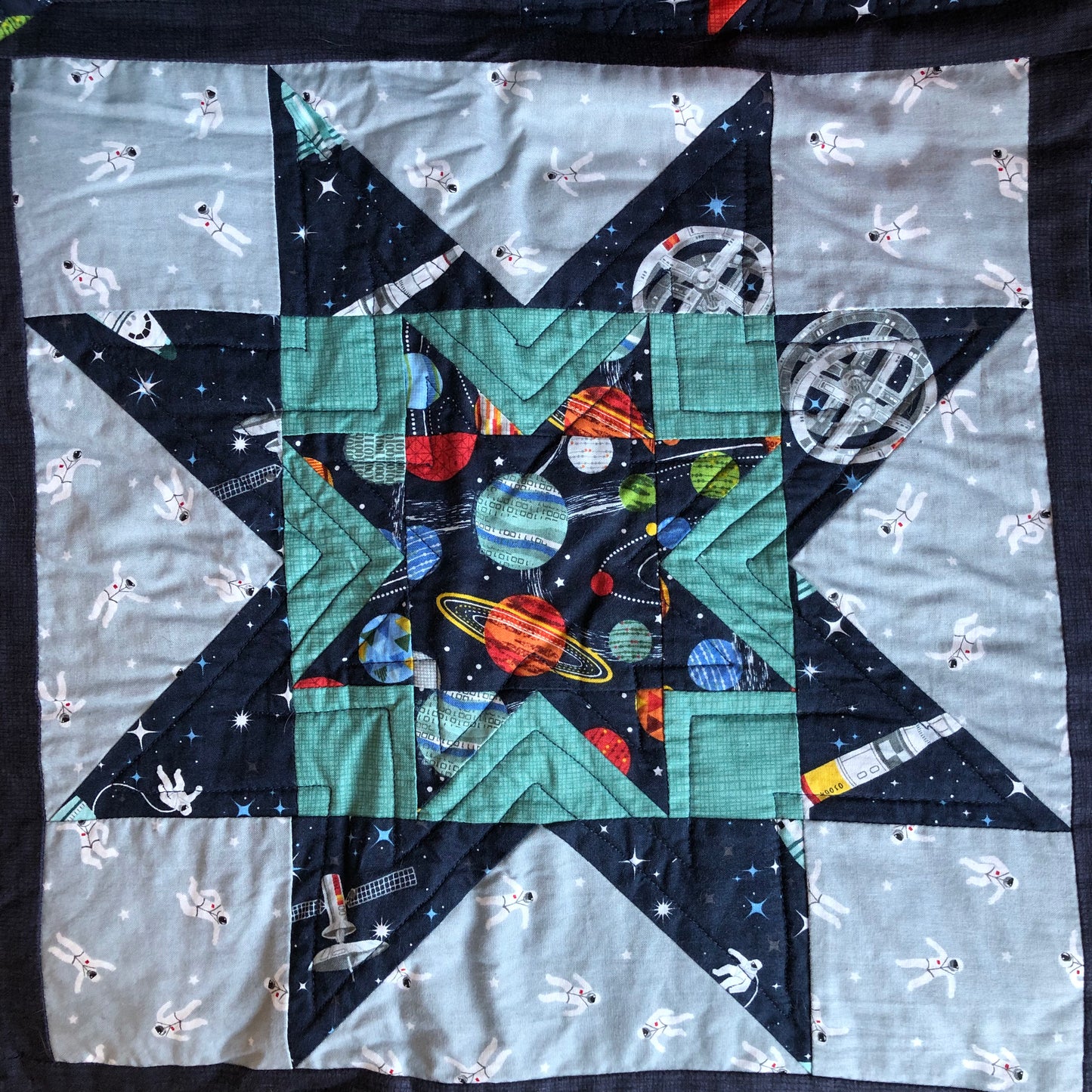 Galaxy Stars Handmade Patchwork Quilt