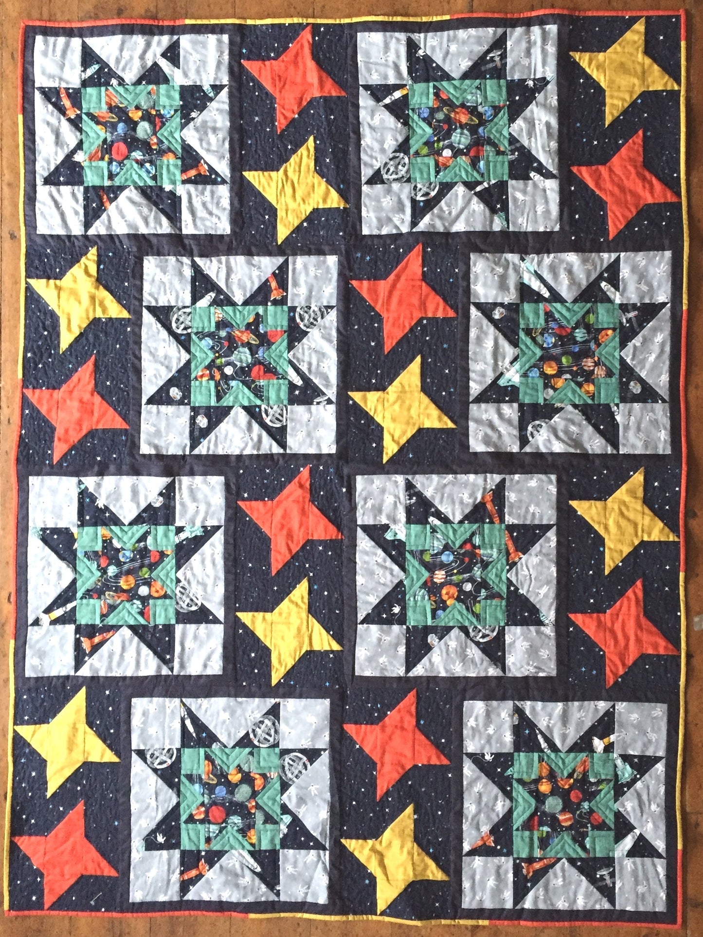 Galaxy Stars Handmade Patchwork Quilt