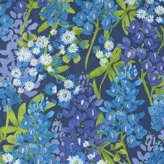 Wisteria Blooms on Navy 48732-25