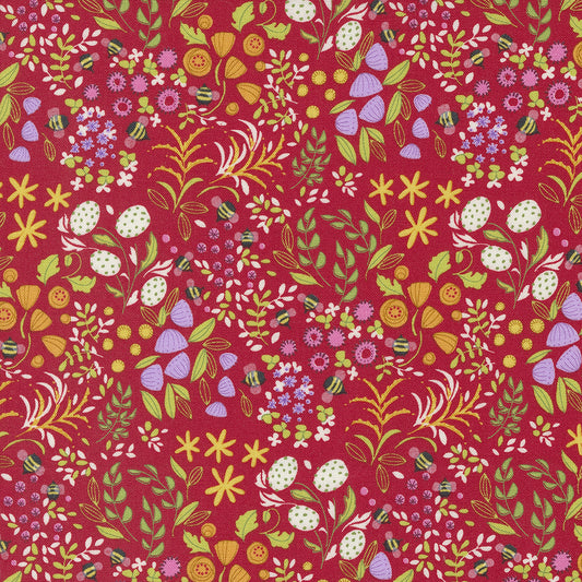 Floral Scatter on Red 48735-19