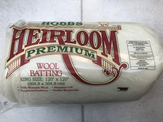 Hobbs Heirloom King Size Wool Wadding/Batting